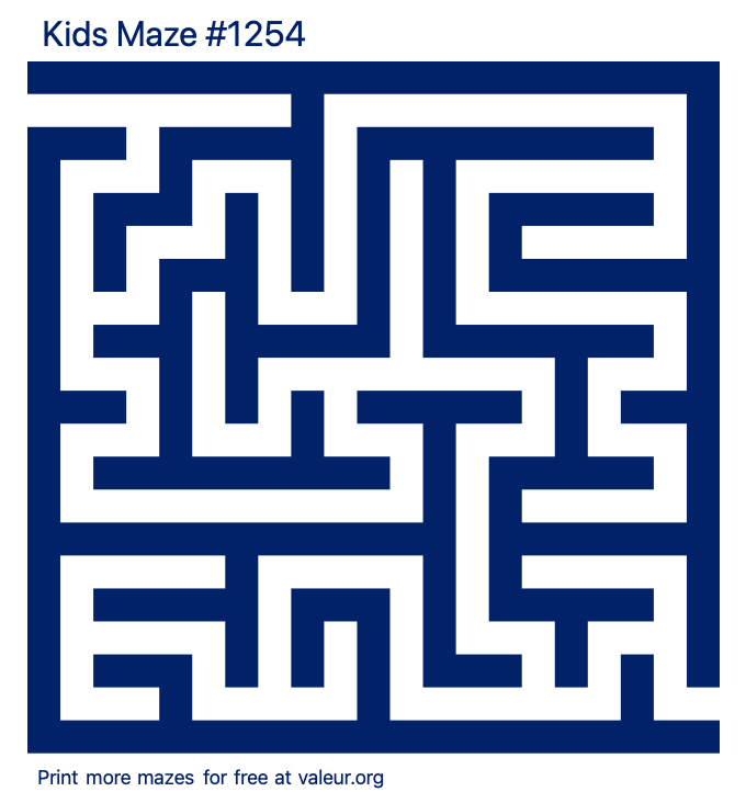 Free Printable Kids Maze number 1254