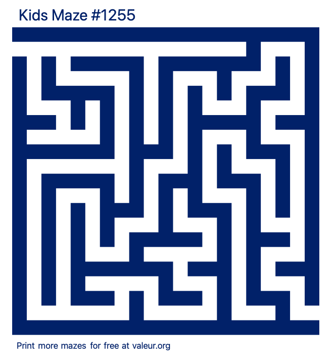 Free Printable Kids Maze number 1255