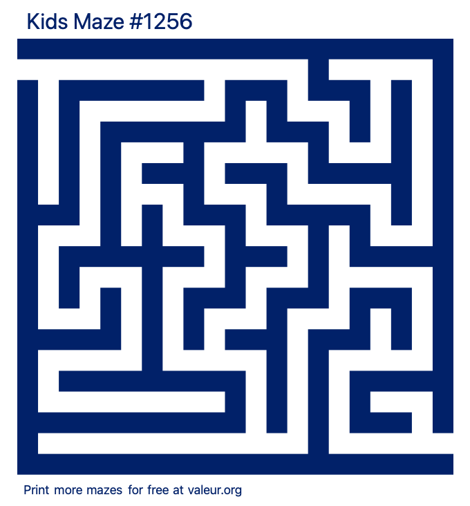 Free Printable Kids Maze number 1256