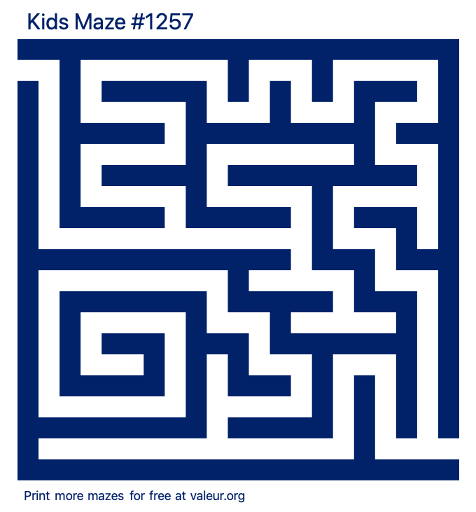 Free Printable Kids Maze number 1257