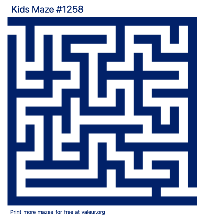 Free Printable Kids Maze number 1258