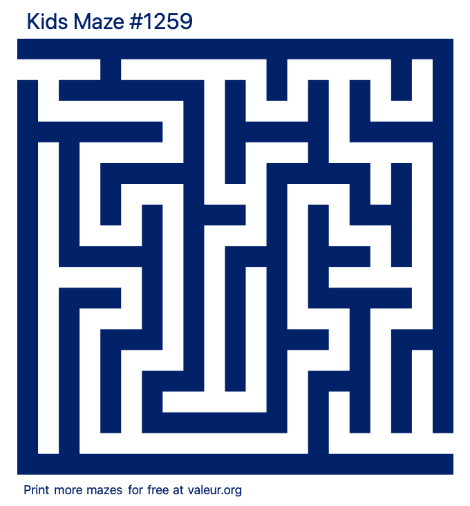 Free Printable Kids Maze number 1259