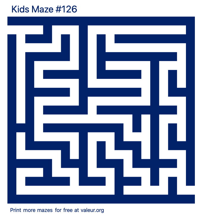 Free Printable Kids Maze number 126