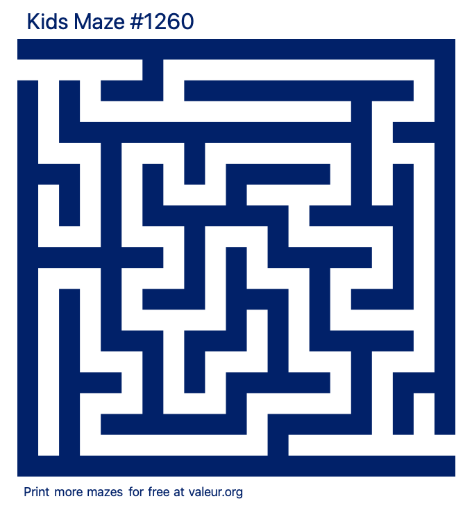 Free Printable Kids Maze number 1260