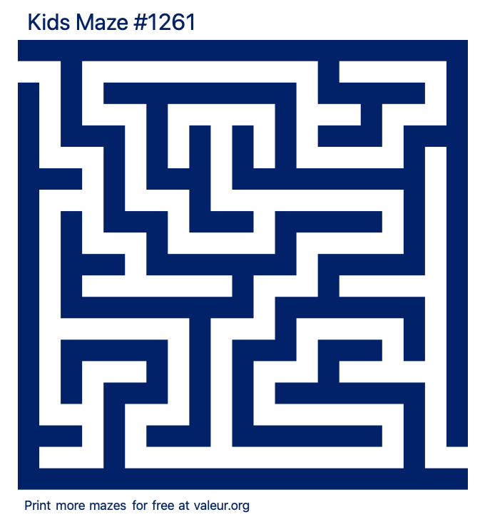 Free Printable Kids Maze number 1261