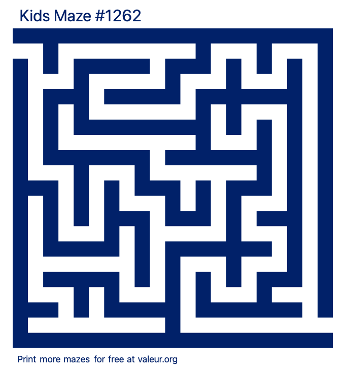 Free Printable Kids Maze number 1262