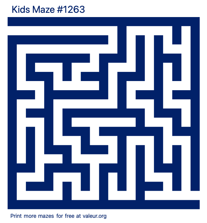 Free Printable Kids Maze number 1263