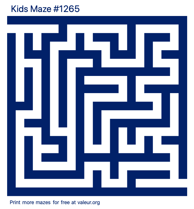 Free Printable Kids Maze number 1265