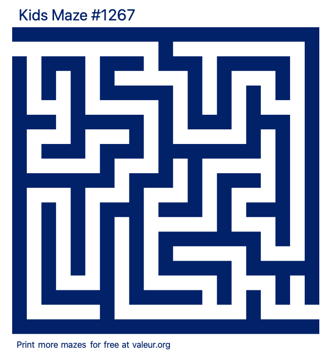 Free Printable Kids Maze number 1267