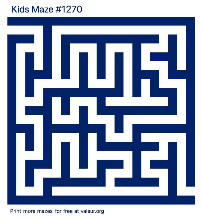 Free Printable Kids Maze number 1270