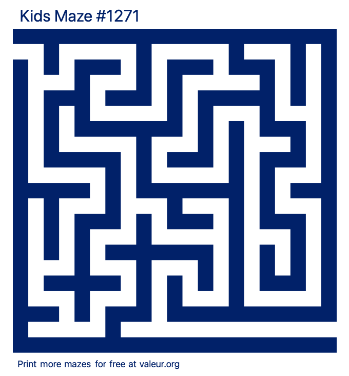 Free Printable Kids Maze number 1271