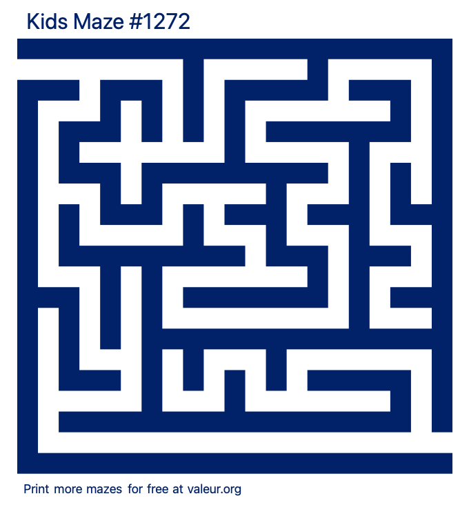 Free Printable Kids Maze number 1272