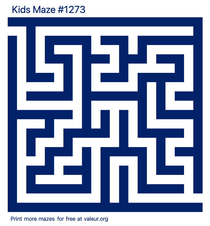 Free Printable Kids Maze number 1273