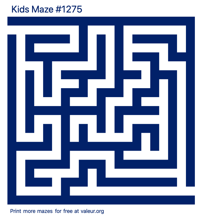 Free Printable Kids Maze number 1275