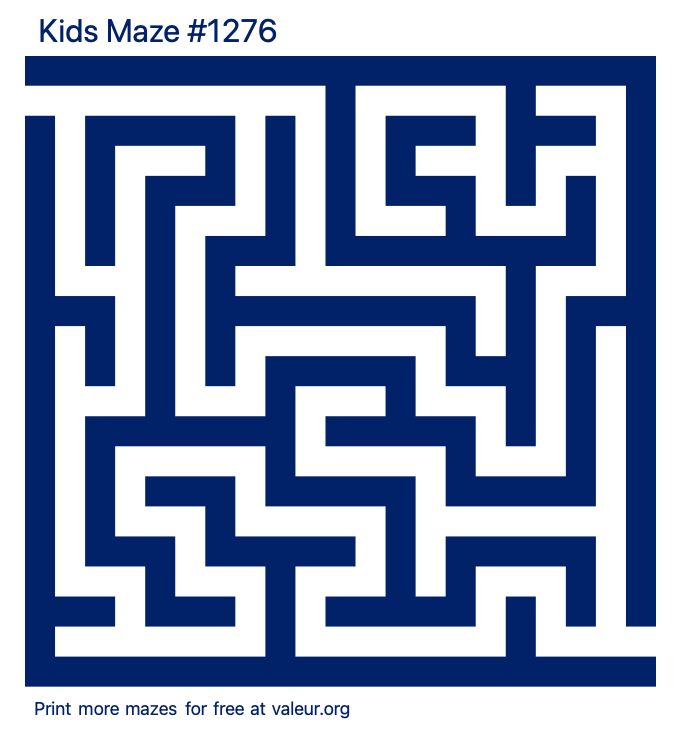 Free Printable Kids Maze number 1276