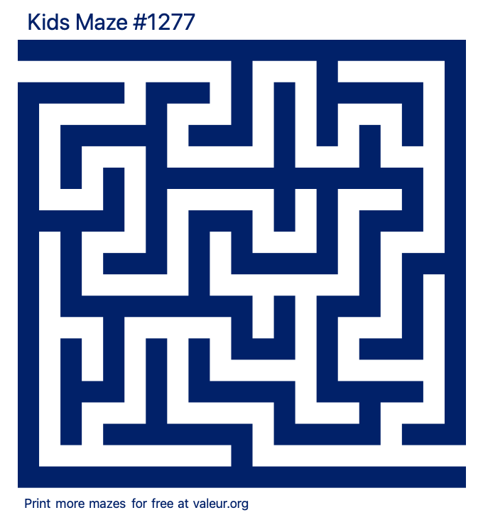 Free Printable Kids Maze number 1277