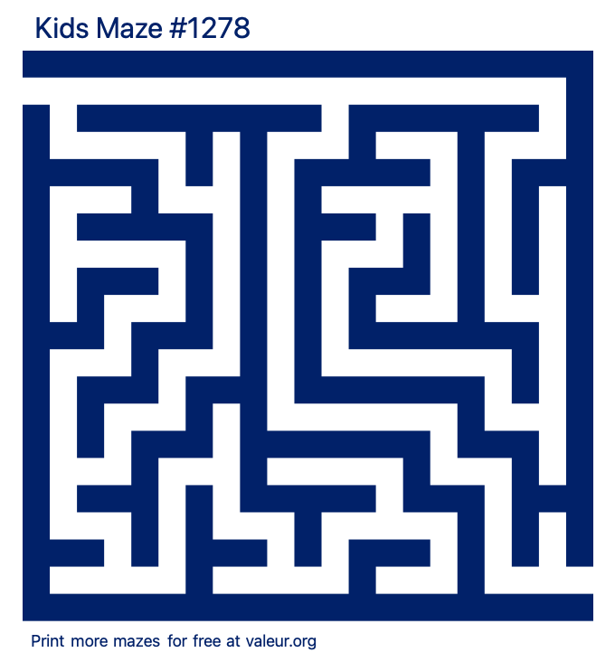 Free Printable Kids Maze number 1278