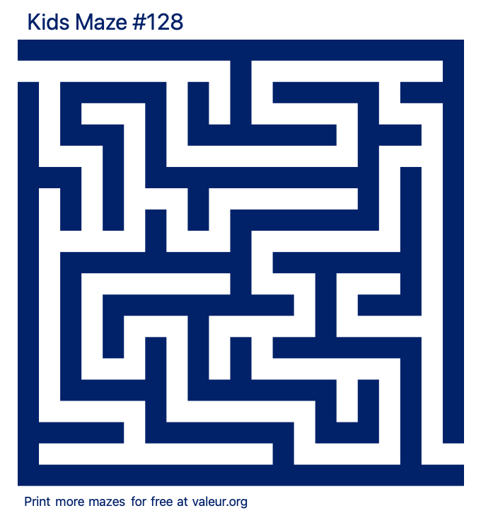 Free Printable Kids Maze number 128