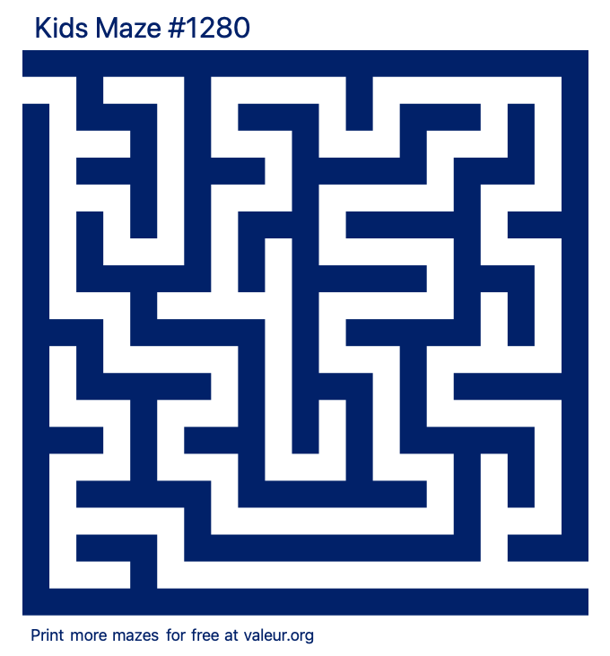 Free Printable Kids Maze number 1280