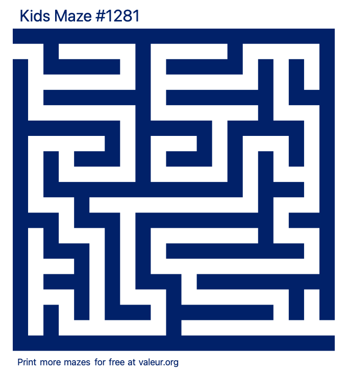 Free Printable Kids Maze number 1281