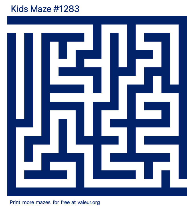 Free Printable Kids Maze number 1283