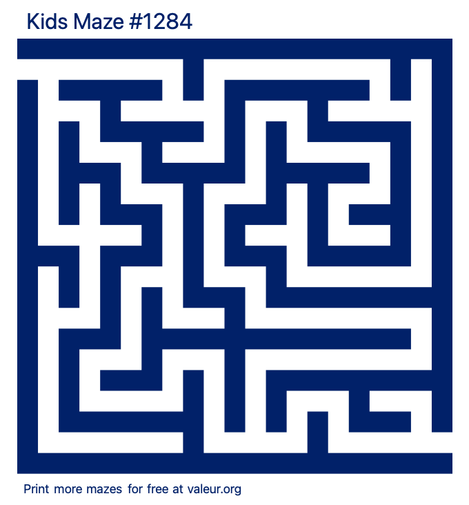 Free Printable Kids Maze number 1284