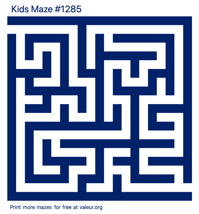 Free Printable Kids Maze number 1285