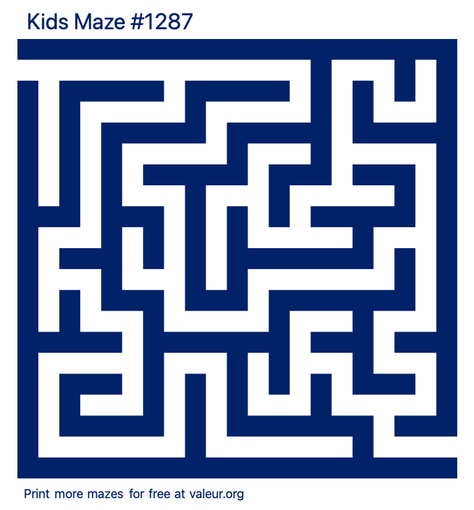 Free Printable Kids Maze number 1287