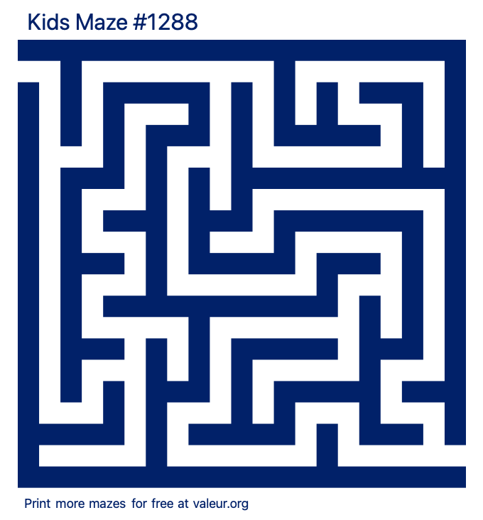 Free Printable Kids Maze number 1288