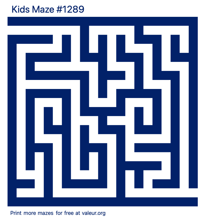 Free Printable Kids Maze number 1289