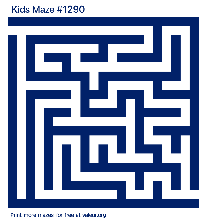 Free Printable Kids Maze number 1290