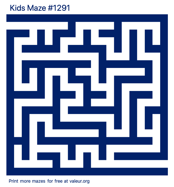 Free Printable Kids Maze number 1291