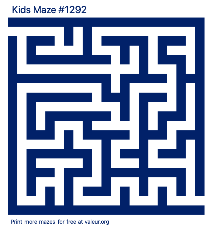 Free Printable Kids Maze number 1292