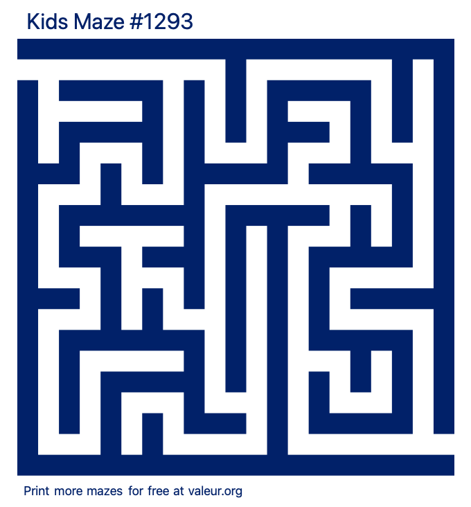 Free Printable Kids Maze number 1293