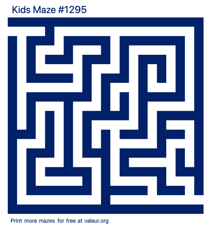 Free Printable Kids Maze number 1295