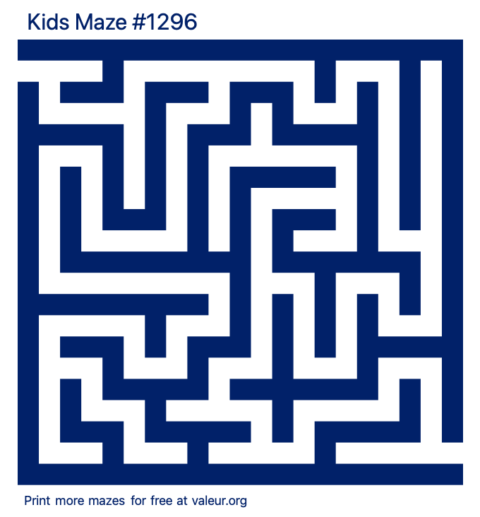 Free Printable Kids Maze number 1296