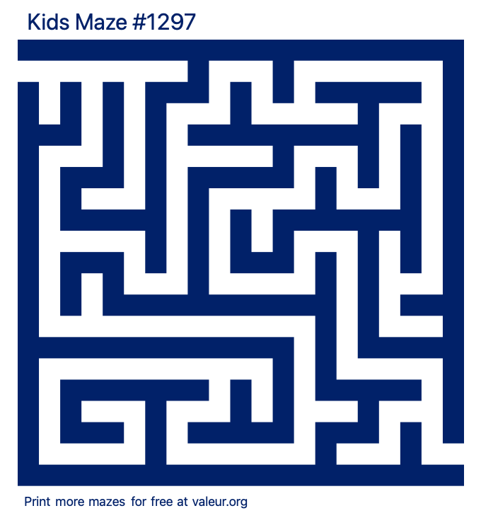 Free Printable Kids Maze number 1297