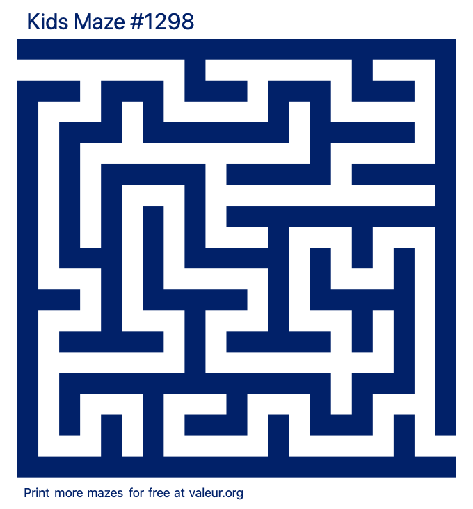 Free Printable Kids Maze number 1298