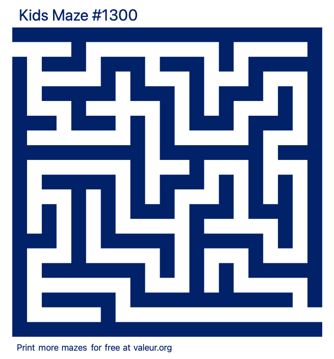 Free Printable Kids Maze number 1300