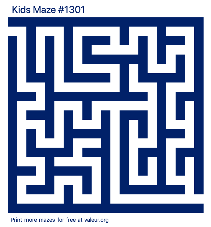 Free Printable Kids Maze number 1301