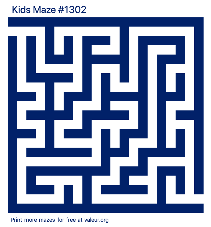 Free Printable Kids Maze number 1302