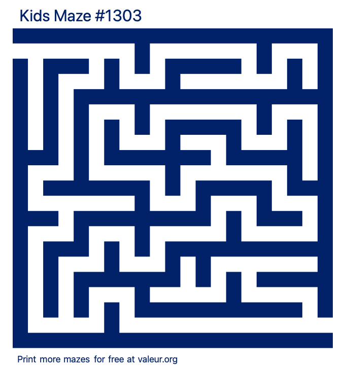 Free Printable Kids Maze number 1303