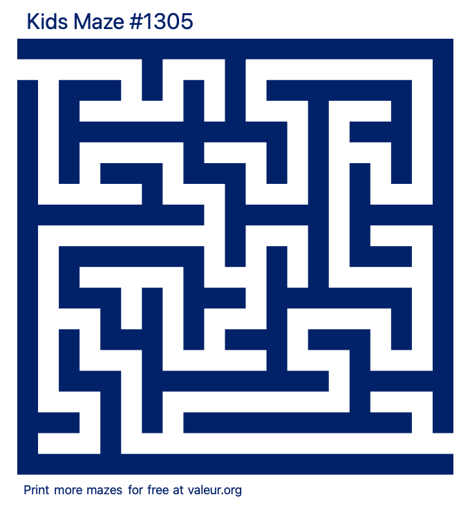 Free Printable Kids Maze number 1305