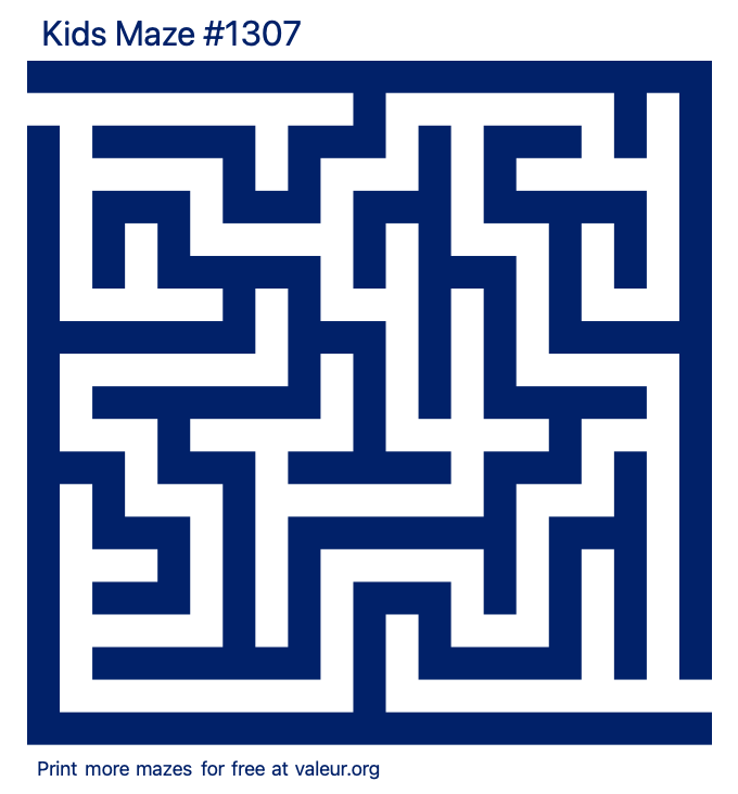 Free Printable Kids Maze number 1307