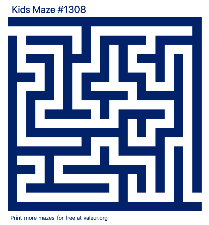 Free Printable Kids Maze number 1308