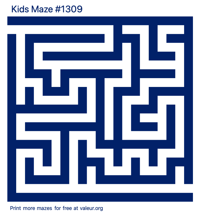 Free Printable Kids Maze number 1309