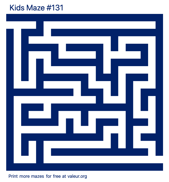 Free Printable Kids Maze number 131