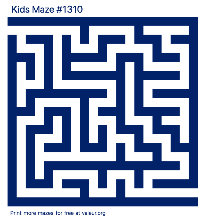 Free Printable Kids Maze number 1310