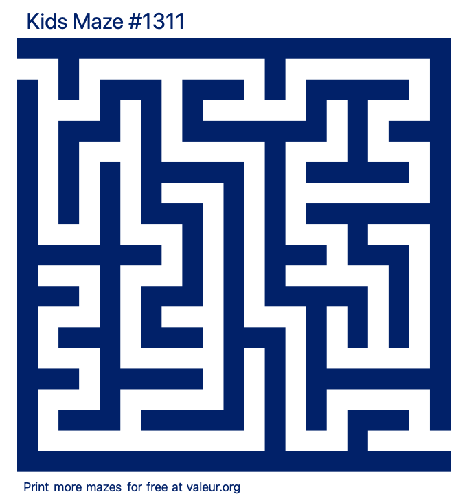 Free Printable Kids Maze number 1311