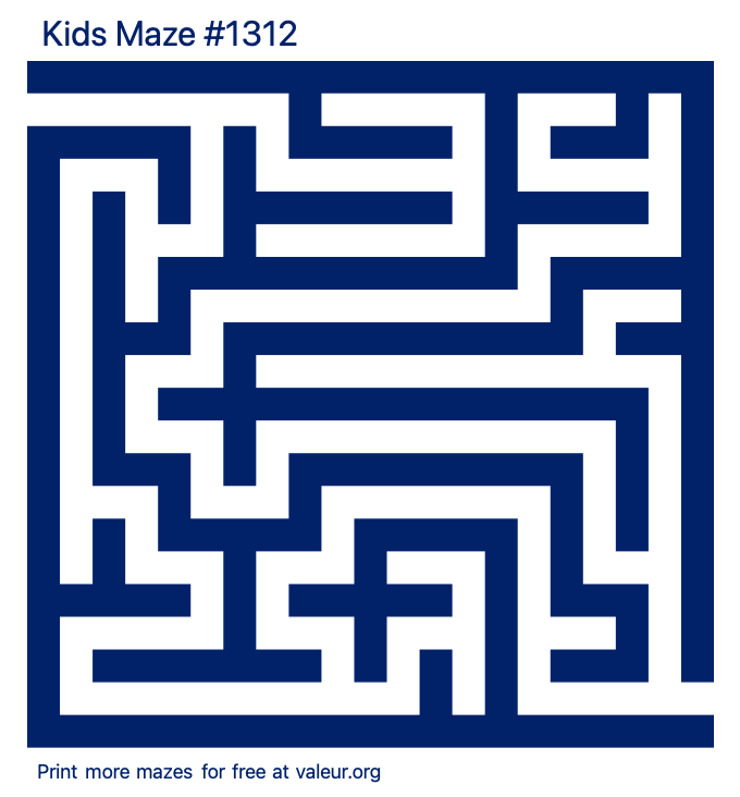 Free Printable Kids Maze number 1312